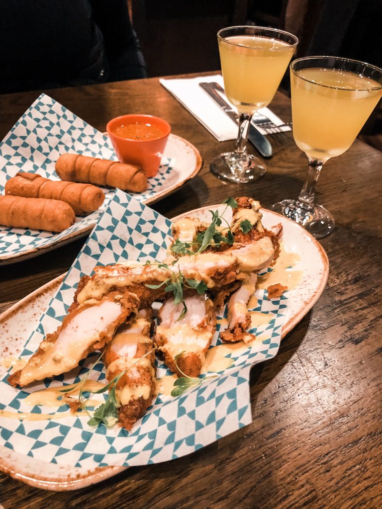 A photo containing two appetisers and drinks from Las Iguanas Autumn Menu.