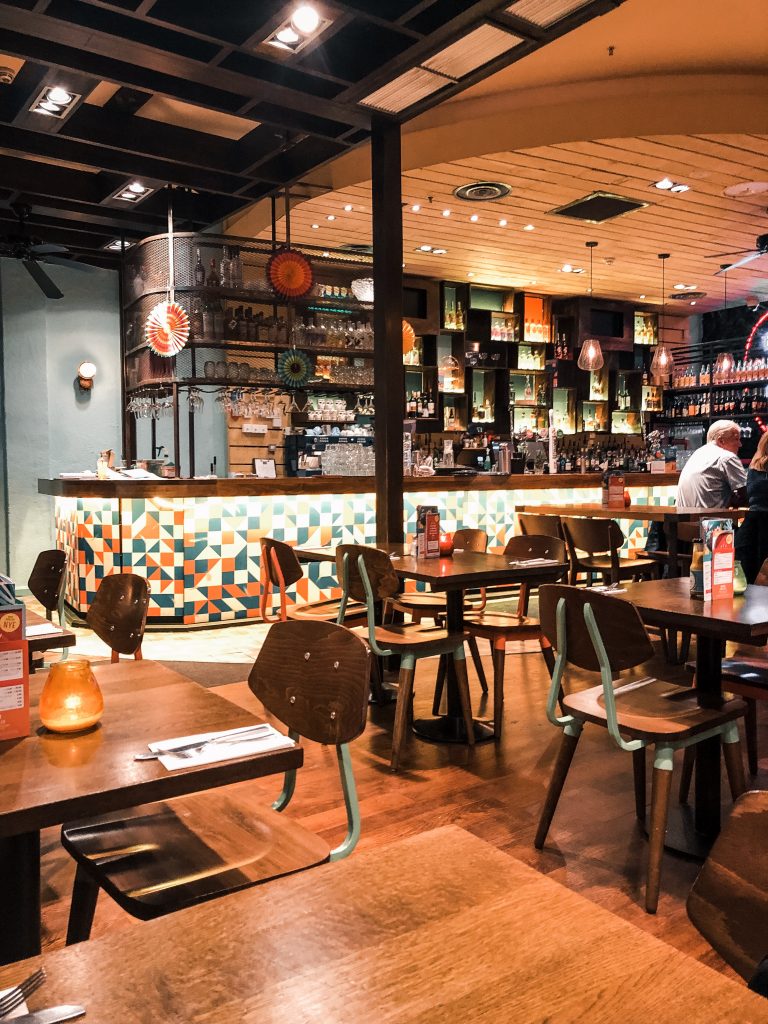 An image of the inside of Las Iguanas in Liverpool One.